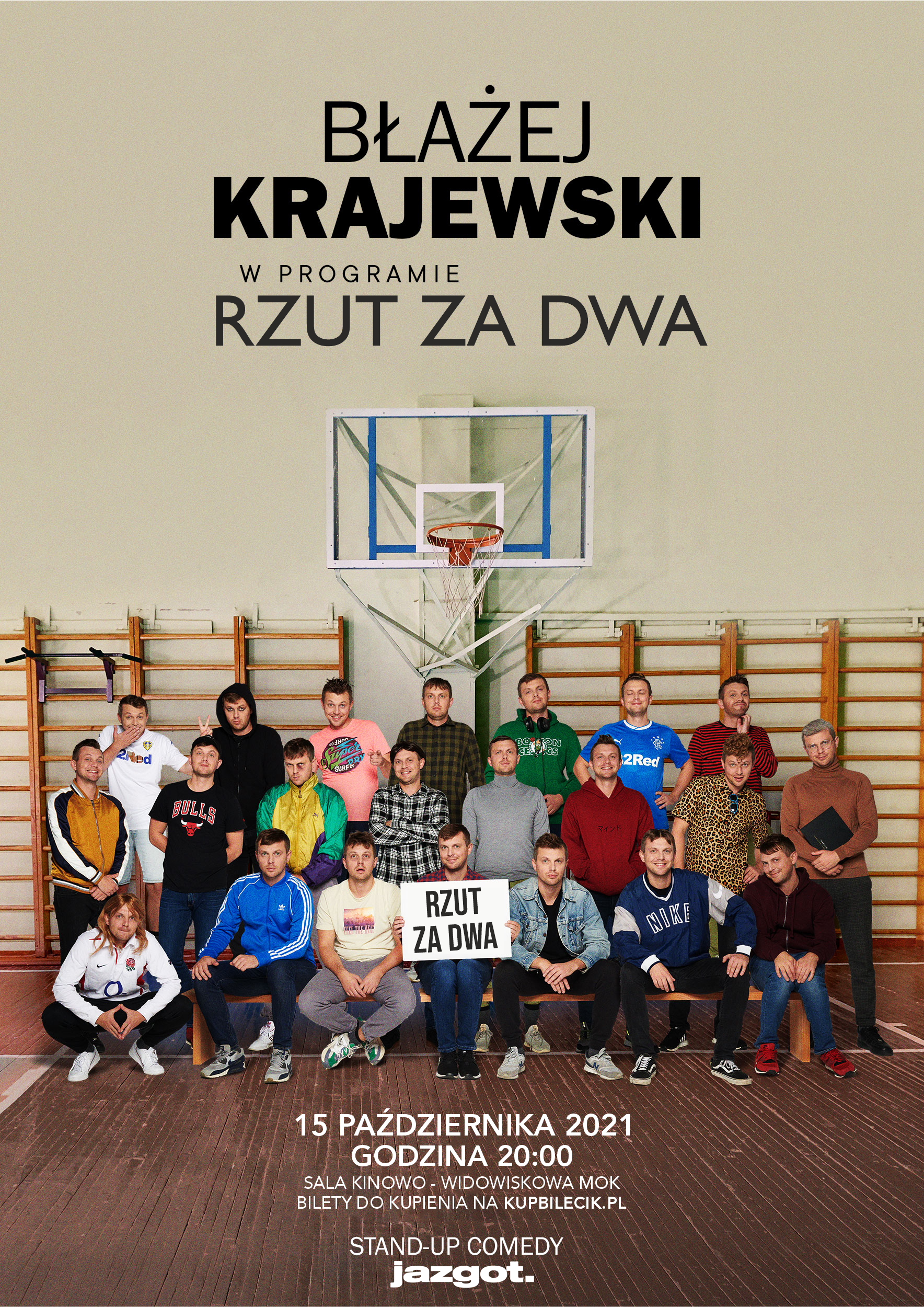plakat promocyjny wydarzenia stand up błażej krajewski rzut za dwa